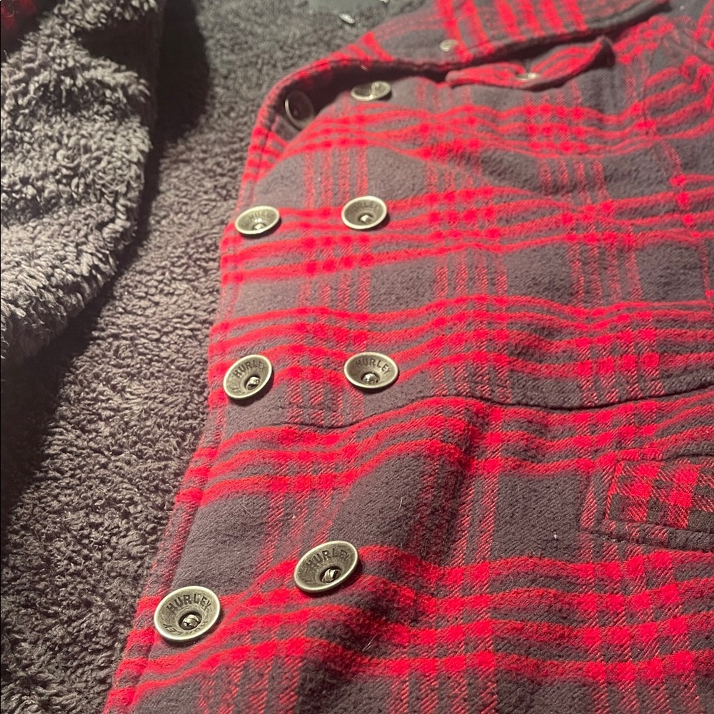 Hurley Plaid Red and Black lined Women's Jacket